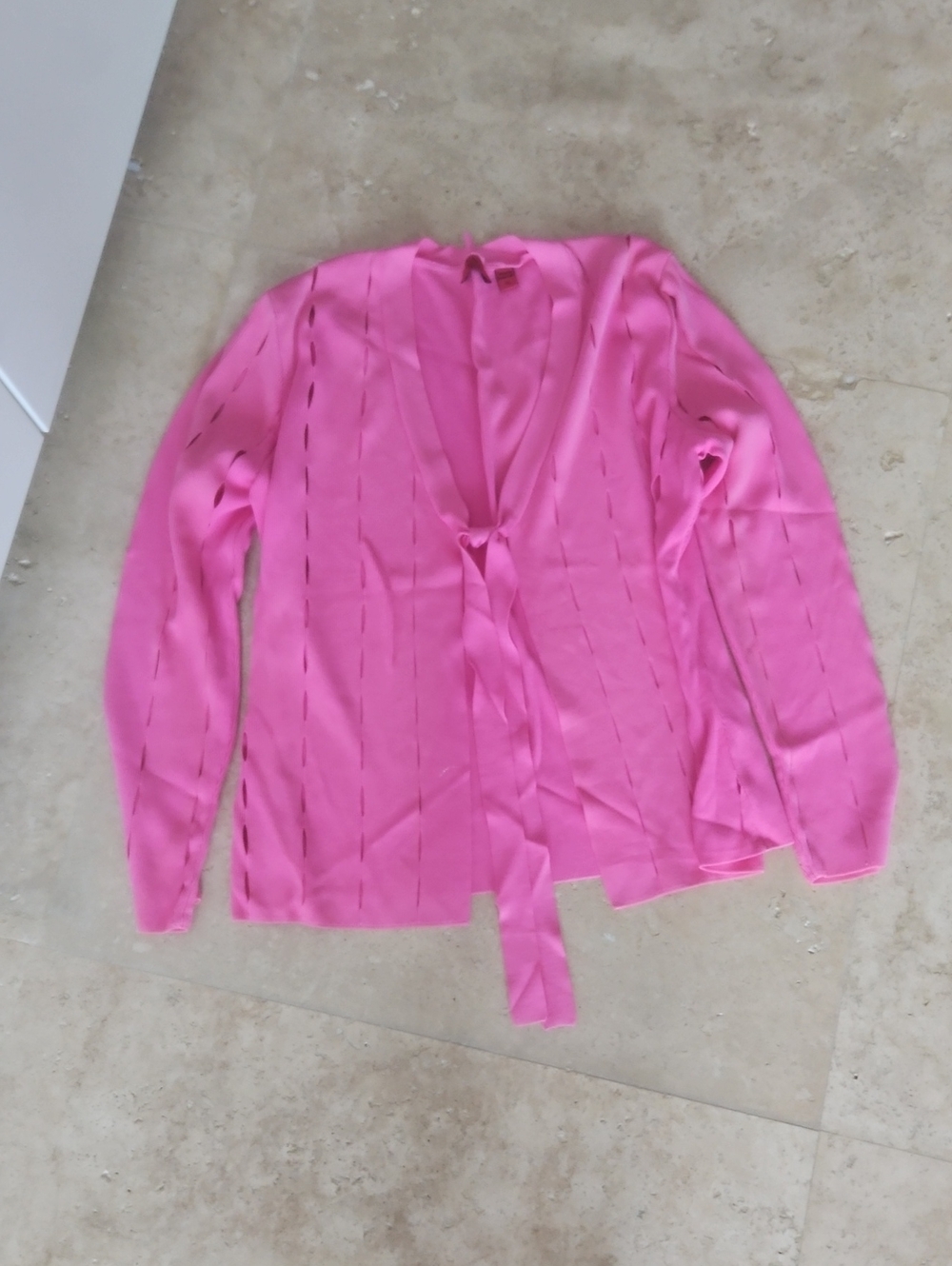 Venini Pink Tie-Front Women's Cardigan Top
